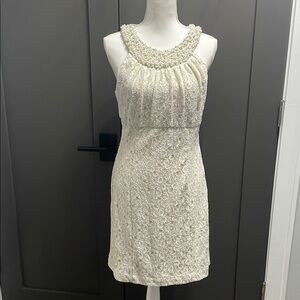 Vintage Cachet Lace and Pearl  Bead Dress  Size 12